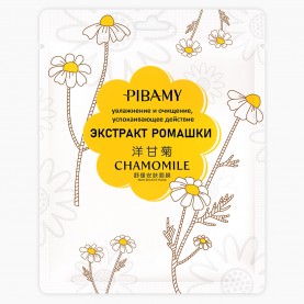 PBM16 PIBAMY Маска для лица успокаивающая с экстрактами ромашки./белая упаковка, желт ромашка, 34 гр/(15 шт/уп ZIP 17*25) ЦЕНА ЗА ШТ.