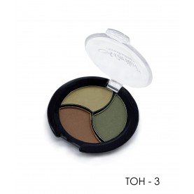06 ТОН 03 тени для век 3 х цветные МАТОВЫЕ Merilin *светло-оливковый+темно-оливковый+коричневый , 10 g. (6 шт/уп)