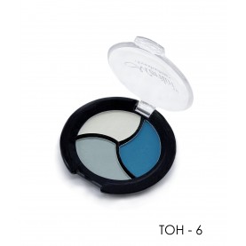 06 ТОН 06 тени для век 3 х цветные МАТОВЫЕ Merilin *белый+голубой+нежно-голубой ,10 g. (6 шт/уп)
