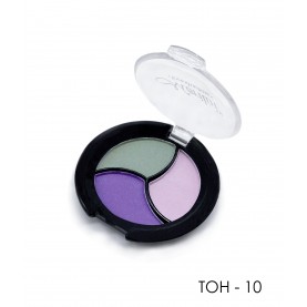 06 ТОН 10 тени для век 3 х цветные МАТОВЫЕ Merilin *серый+нежно-сиреневый+фиолетовый ,10 g. (6 шт/уп)