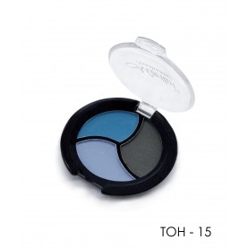 06 ТОН 15 тени для век 3 х цветные МАТОВЫЕ Merilin *голубой+темно-серый+ сиреневый ,10 g. (6 шт/уп)