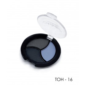 06 ТОН 16 тени для век 3 х цветные МАТОВЫЕ Merilin *серый+ нежно-сиреневый + чёрный ,10 g. (6 шт/уп)