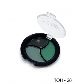06 ТОН 28 тени для век 3 х цветные МАТОВЫЕ Merilin *черный кристал+зеленый+серый,10 g. (6 шт/уп)