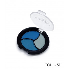 06 ТОН 51 тени для век 3 х цветные МАТОВЫЕ Merilin *голубой+синий+глубокий голубой*, 10 g. (6 шт/уп)