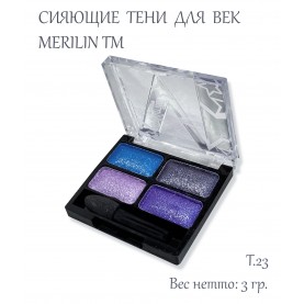 03 ТОН 23 4х-цветные тени для век *голубой, 3 оттенка фиолета* (шифу сырье) 3 гр.(6шт/уп зип/пупыра)