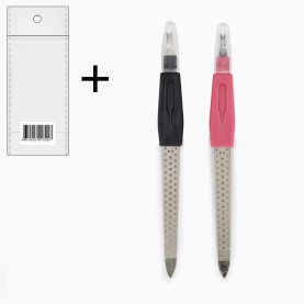 NFM014 ОРР+ШК пилка металлическая сапфировая перфорир для ногтей с триммером в PVC (12шт/уп zip15*20 -1200шт/кор) 15 см