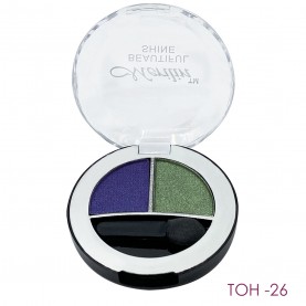 08 ТОН 26 /фиолетовый+оливковый/ тени для век 2 в 1 BEAUTIFUL SHINE , с аппликатором (6 шт/уп)