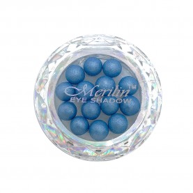 28 тени для век шарики цвет 32 серо-синий голубой с серебрян шиммером компакт Merilin 3-4 g (6 шт/уп )
