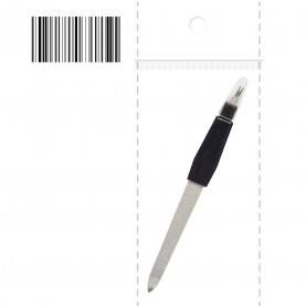 NFM011 ОРР4*19 + шк пилка металлическая для ногтей с триммером в PVC (12/уп-1200шт/кор) 13 см