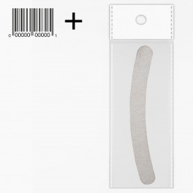 NF1001 ОРР+стикер шк пилка абразивная бело-серая банан 18см, 9 гр. (50 шт/уп ,2500 шт/кор)
