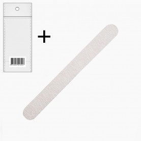 NF3001 ОРР+стикер шк пилка абразивная бело-серая прямой овал 18 см, 8гр. (25 шт/уп ,2500 шт/кор)