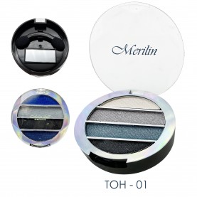 27 тени тм Merilin тон 01 белый/серый/мурена/графит 4-цветные тени для век 12 g. (6 шт/уп)