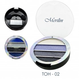 27 тени тм Merilin тон 02 сирень/белый/графит/серый 4-цветные тени для век 12 g. (6 шт/уп)