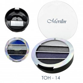 27 тени тм Merilin тон 14 бел.серебро/мельхиор/сине-фиолет/черный 4-цветные тени для век 12 g. (6 шт/уп)