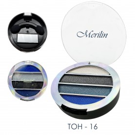 27 тени тм Merilin тон 16 белый/серый/синий/мурена 4-цветные тени для век 12 g. (6 шт/уп)