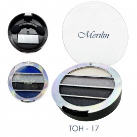 27 тени тм Merilin тон 17 молочный/серебро/тем.графит/черный 4-цветные тени для век 12 g. (6 шт/уп)