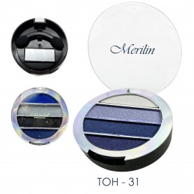 27 тени тм Merilin тон 31 белый/сирень/синий/индиго 4-цветные тени для век 12 g. (6 шт/уп)
