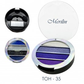 27 тени тм Merilin тон 35 фиолет/белый/индиго/джинс 4-цветные тени для век 12 g. (6 шт/уп)