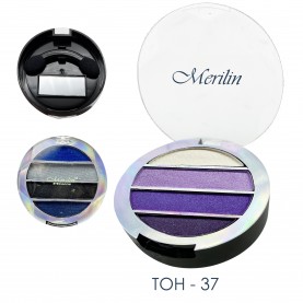 27 тени тм Merilin тон 37 пудровый/сиреневый/сине-фиолет/сливовый 4-цветные тени для век 12 g. (6 шт/уп)