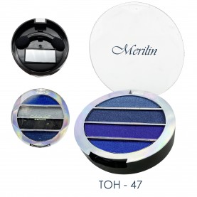 27 тени тм Merilin тон 47 аква/индиго/море/голубой 4-цветные тени для век 12 g. (6 шт/уп)