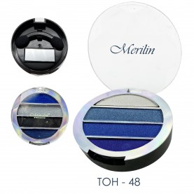 27 тени тм Merilin тон 48 белый/серо-голубой/тём.василек/сине-фиолетовый 4-цветные тени для век 12 g. (6 шт/уп)