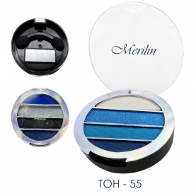 27 тени тм Merilin тон 55 молочный/голубой/лазурный/водная синь 4-цветные тени для век 12 g. (6 шт/уп)